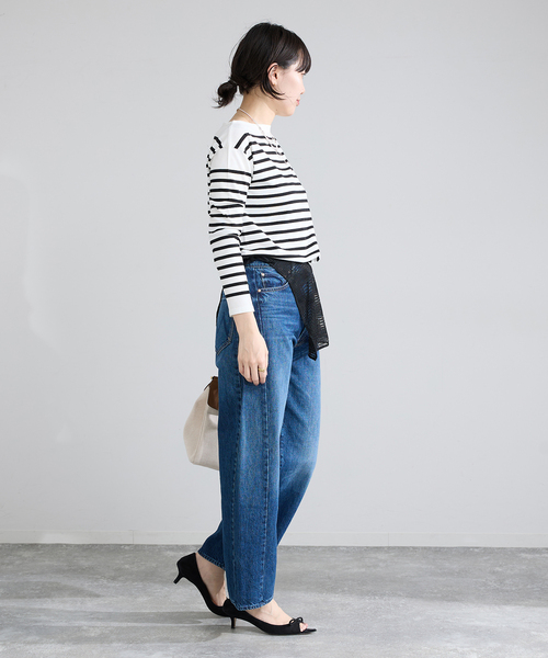 IENA（イエナ）の「《新色》SEATTLEボーダーボートネックプルオーバー（ニット/セーター・レディース・ブラック系その他/ネイビー/ピンク・FREE）」の12枚目の写真