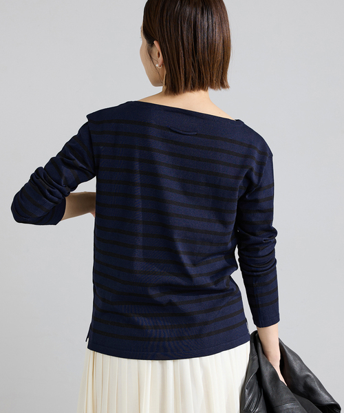 IENA（イエナ）の「《新色》SEATTLEボーダーボートネックプルオーバー（ニット/セーター・レディース・ブラック系その他/ネイビー/ピンク・FREE）」の16枚目の写真