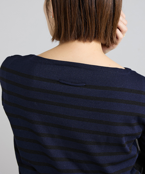 IENA（イエナ）の「《新色》SEATTLEボーダーボートネックプルオーバー（ニット/セーター・レディース・ブラック系その他/ネイビー/ピンク・FREE）」の18枚目の写真