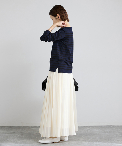 IENA（イエナ）の「《新色》SEATTLEボーダーボートネックプルオーバー（ニット/セーター・レディース・ブラック系その他/ネイビー/ピンク・FREE）」の20枚目の写真