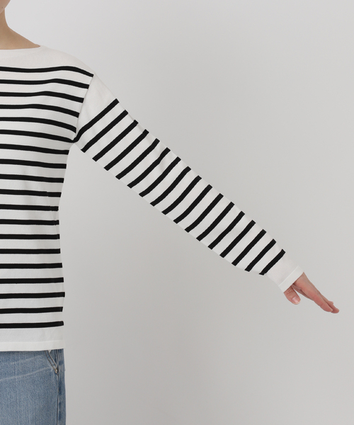 新色》SEATTLEボーダーボートネックプルオーバー（ニット/セーター