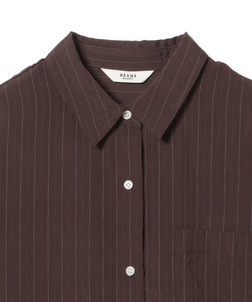 BEAMS HEART（ビームスハート）の「ダブル ストライプ オーバー シャツ（シャツ/ブラウス・レディース・イエロー/ブラウン・FREE）」の4枚目の写真