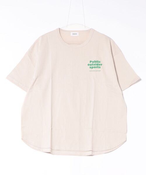 GENERATOR(ジェネレーター)の「GENERATOR/ジェネレーター Public Tシャツ(Tシャツ/カットソー・レディース・ベージュ系その他/ブラック/ホワイト・F)」の1枚目の写真