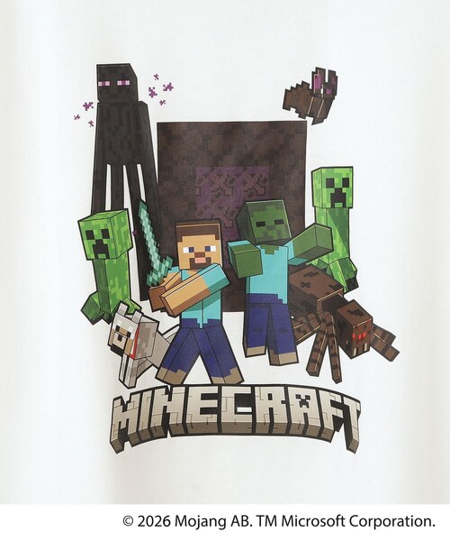 SHOO・LA・RUE（シューラルー）の「【マインクラフト】アソートプリントロンT（Tシャツ/カットソー・キッズ・チャコールグレー/ブラック/ホワイト・10/11/12/13/14/15 ）」の6枚目の写真
