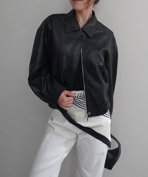 Rashik（ラシク）の「【Rashik】サイドラインレザーライクブルゾン（ブルゾン）」