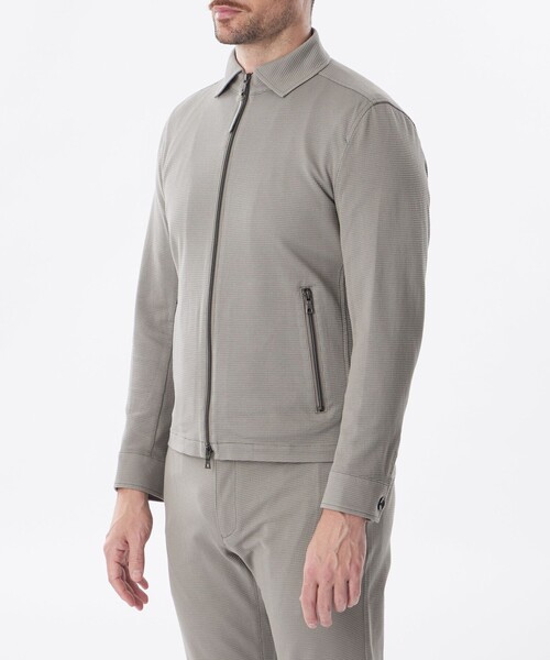 EPOCA UOMO(エポカウォモ)の「*Safari5月号掲載*ミニワッフルジャージーブルゾン(ブルゾン・メンズ・ベージュ系その他/ブラック・48/46)」の6枚目の写真