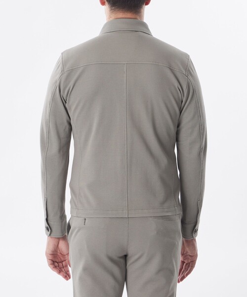 EPOCA UOMO(エポカウォモ)の「*Safari5月号掲載*ミニワッフルジャージーブルゾン(ブルゾン・メンズ・ベージュ系その他/ブラック・48/46)」の7枚目の写真