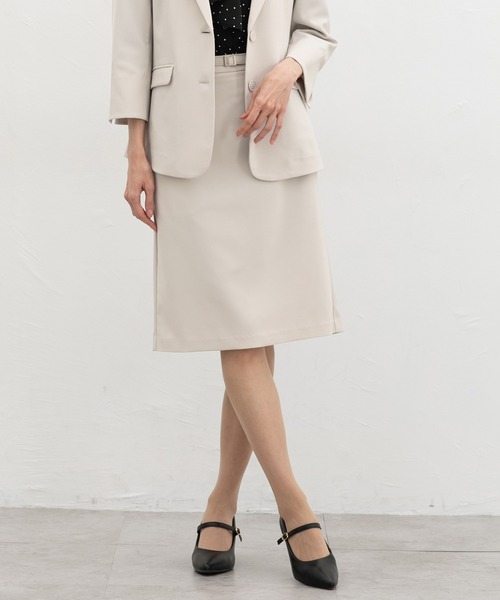 Honeys(ハニーズ)の「【ストレッチ・ウォッシャブル・イージーケア・接触冷感】ベルト付タイトスカート(スカート・レディース・杢グレー/ライトグレー系/ネイビー/ブラック・LL/3L/S/M/L)」の4枚目の写真