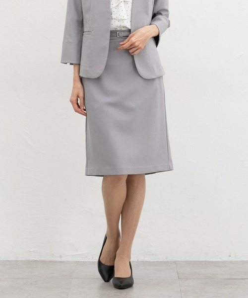 Honeys(ハニーズ)の「【ストレッチ・ウォッシャブル・イージーケア・接触冷感】ベルト付タイトスカート(スカート・レディース・杢グレー/ライトグレー系/ネイビー/ブラック・LL/3L/S/M/L)」の3枚目の写真