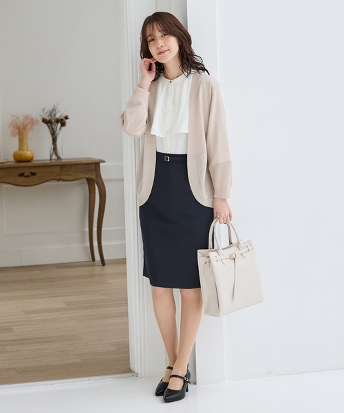 Honeys(ハニーズ)の「【ストレッチ・ウォッシャブル・イージーケア・接触冷感】ベルト付タイトスカート(スカート・レディース・杢グレー/ライトグレー系/ネイビー/ブラック・LL/3L/S/M/L)」の13枚目の写真