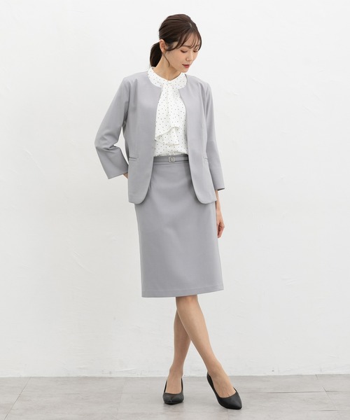 Honeys(ハニーズ)の「【ストレッチ・ウォッシャブル・イージーケア・接触冷感】ベルト付タイトスカート(スカート・レディース・杢グレー/ライトグレー系/ネイビー/ブラック・LL/3L/S/M/L)」の16枚目の写真