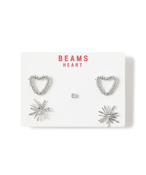 BEAMS HEART(ビームスハート)の「サンバーストハート セットピアス(ピアス(両耳用)・レディース・ゴールド/シルバー・ONE SIZE)」の2枚目の写真