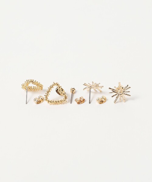 BEAMS HEART(ビームスハート)の「サンバーストハート セットピアス(ピアス(両耳用)・レディース・ゴールド/シルバー・ONE SIZE)」の4枚目の写真