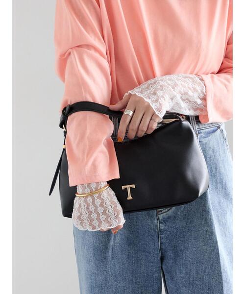 Te chichi（テチチ）の「Tメタルワンハンドルバッグ（ハンドバッグ・レディース・ブラック/オフホワイト・F）」の2枚目の写真