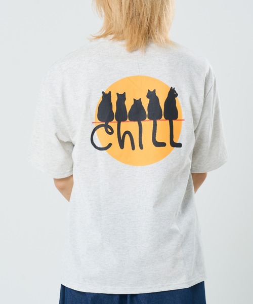 CORISCO(コリスコ)の「チルムーンアニマル柄TEE(M1)(Tシャツ/カットソー・メンズ・ホワイト/チャコールグレー/オートミール/ブラック・MEDIUM/X-LARGE/LARGE)」の4枚目の写真