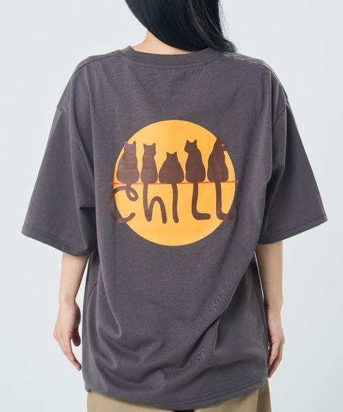 CORISCO(コリスコ)の「チルムーンアニマル柄TEE(M1)(Tシャツ/カットソー・メンズ・ホワイト/チャコールグレー/オートミール/ブラック・MEDIUM/X-LARGE/LARGE)」の3枚目の写真