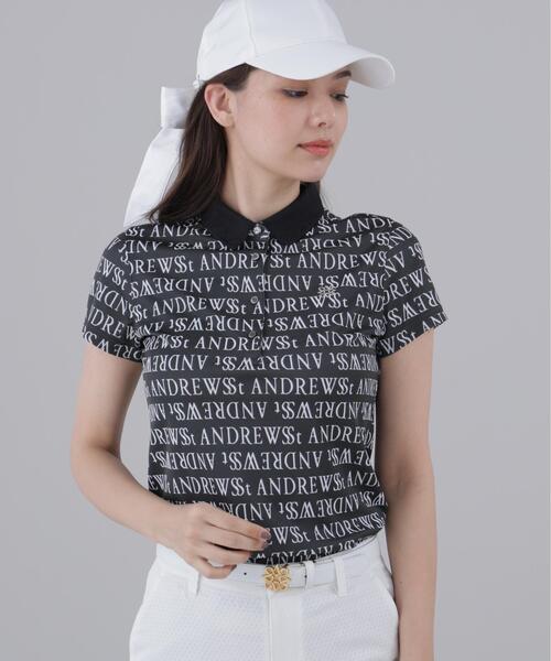 セール】【St ANDREWS】ダブルロゴジャガード半袖ポロ（ポロシャツ