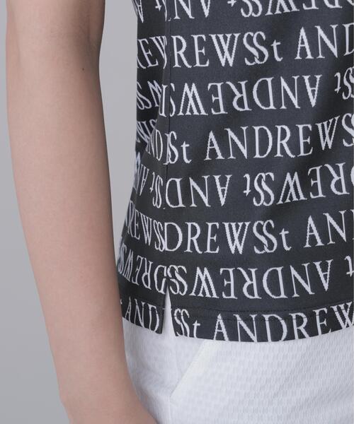 St ANDREWS（セントアンドリュース）の「【St ANDREWS】ダブルロゴジャガード半袖ポロ（ポロシャツ・レディース・ブラック/ホワイト・M/S）」の9枚目の写真