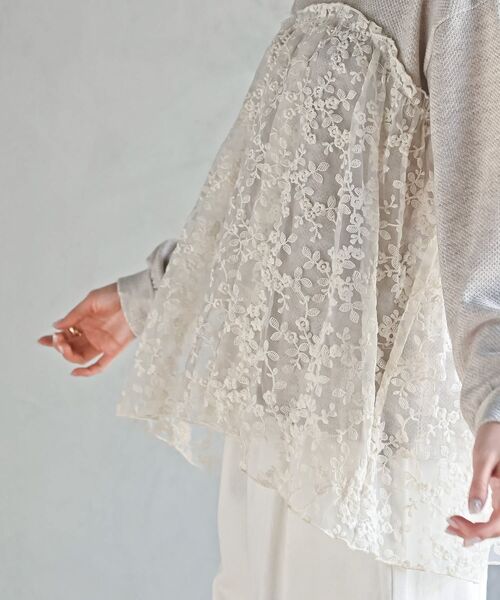 rps（アールピーエス）の「鹿の子ニットソー×刺繍オーガンジー切替プルオーバー（その他トップス・レディース・アイボリー/ベージュ・フリー）」の17枚目の写真