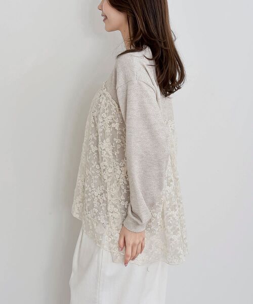 rps（アールピーエス）の「鹿の子ニットソー×刺繍オーガンジー切替プルオーバー（その他トップス・レディース・アイボリー/ベージュ・フリー）」の19枚目の写真