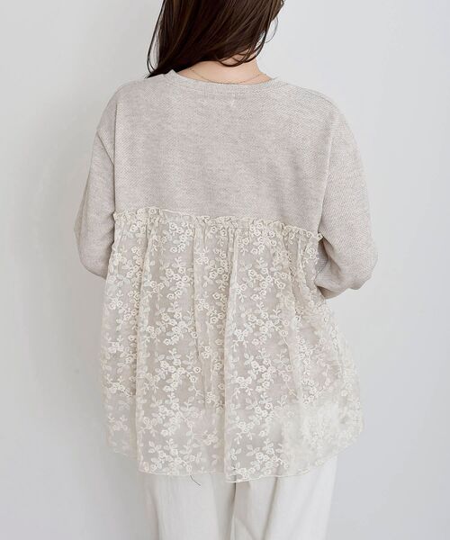 rps（アールピーエス）の「鹿の子ニットソー×刺繍オーガンジー切替プルオーバー（その他トップス・レディース・アイボリー/ベージュ・フリー）」の20枚目の写真
