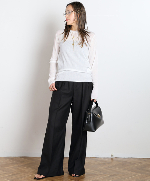 EVERYDAY I LIKE.（エヴリディアイライク）の「*TOTAN シアーTシャツ（Tシャツ/カットソー・レディース・ホワイト/ブラック・FREE）」の5枚目の写真