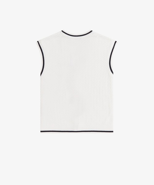 FRED PERRY(フレッドペリー)の「Button Through Textured Knit Tank/ボタンスルーテクスチャーニットベスト(ベスト・レディース・ホワイト・10/8)」の7枚目の写真