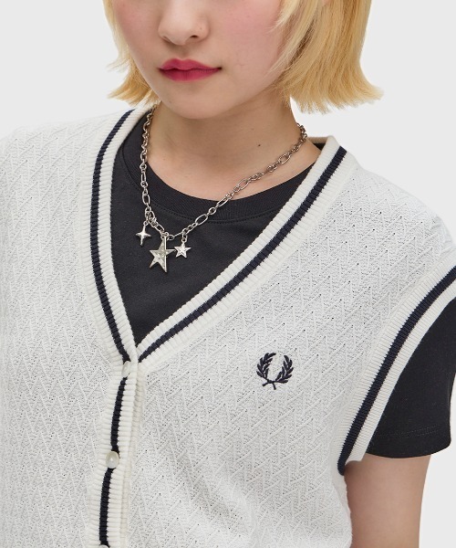 Button Through Textured Knit Tank／ボタンスルーテクスチャーニット