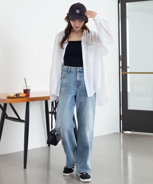 WEGO（ウィゴー）の「WEGO/【26年春夏新作】シアーシャツ（シャツ/ブラウス・レディース・ホワイト/ブラック/ダークブラウン/ピンク/グレー系その他・FREE）」の8枚目の写真