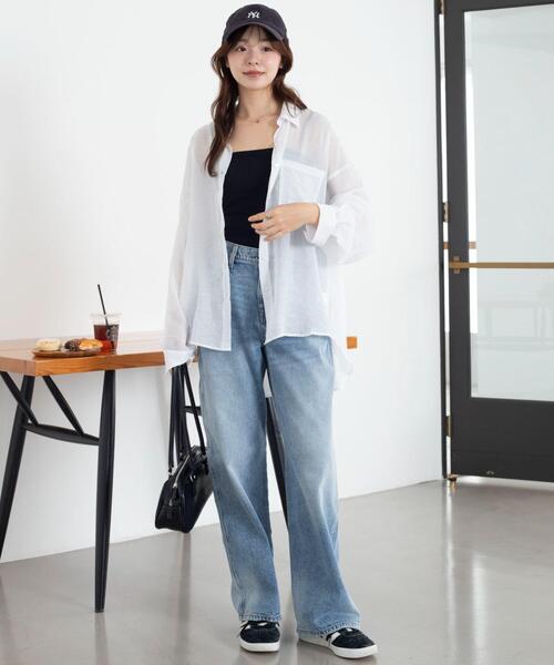 WEGO（ウィゴー）の「WEGO/【26年春夏新作】シアーシャツ（シャツ/ブラウス・レディース・ホワイト/ブラック/ダークブラウン/ピンク/グレー系その他・FREE）」の22枚目の写真