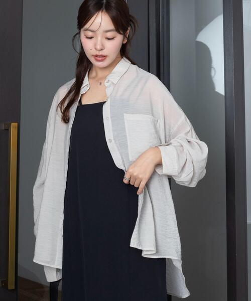 WEGO（ウィゴー）の「WEGO/【26年春夏新作】シアーシャツ（シャツ/ブラウス・レディース・ホワイト/ブラック/ダークブラウン/ピンク/グレー系その他・FREE）」の16枚目の写真