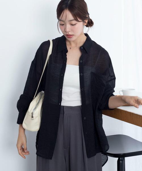 WEGO（ウィゴー）の「WEGO/【26年春夏新作】シアーシャツ（シャツ/ブラウス・レディース・ホワイト/ブラック/ダークブラウン/ピンク/グレー系その他・FREE）」の20枚目の写真