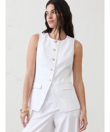 BANANA REPUBLIC FACTORY STORE リネンブレンド ロングカットアウェイベスト