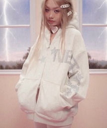 Unopened gift（アンオープンドギフト）の「【Unopened gift】dreamgirl never cry hoodie / 【アンオープンドギフト】ロゴラインストーンジップパーカー（パーカー）」