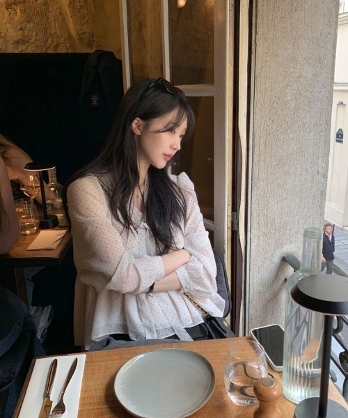 FAVORITO(ファヴォリート)の「リボンドット柄シャツ(シャツ/ブラウス・レディース・オフホワイト/ブラック・F)」の13枚目の写真