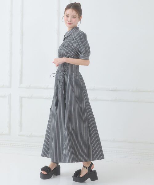 MAJESTIC LEGON（マジェスティックレゴン）の「サイドレースアップシャツワンピース（シャツワンピース・レディース・ブラック/ブラック系その他/ブラック系その他2・LARGE/X-SMALL/MEDIUM/SMALL）」の16枚目の写真