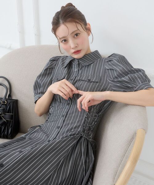 MAJESTIC LEGON（マジェスティックレゴン）の「サイドレースアップシャツワンピース（シャツワンピース・レディース・ブラック/ブラック系その他/ブラック系その他2・LARGE/X-SMALL/MEDIUM/SMALL）」の18枚目の写真