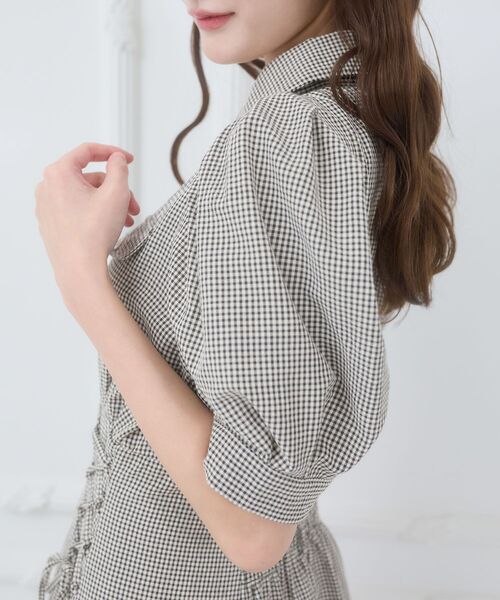MAJESTIC LEGON(マジェスティックレゴン)の「サイドレースアップシャツワンピース(シャツワンピース・レディース・ブラック/ブラック系その他/ブラック系その他2/ホワイト系その他/ホワイト系その他2・LARGE/X-SMALL/MEDIUM/SMALL)」の21枚目の写真