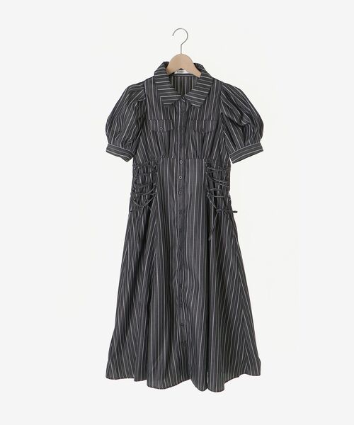 MAJESTIC LEGON（マジェスティックレゴン）の「サイドレースアップシャツワンピース（シャツワンピース・レディース・ブラック/ブラック系その他/ブラック系その他2/ホワイト系その他/ホワイト系その他2・LARGE/X-SMALL/MEDIUM/SMALL）」の21枚目の写真