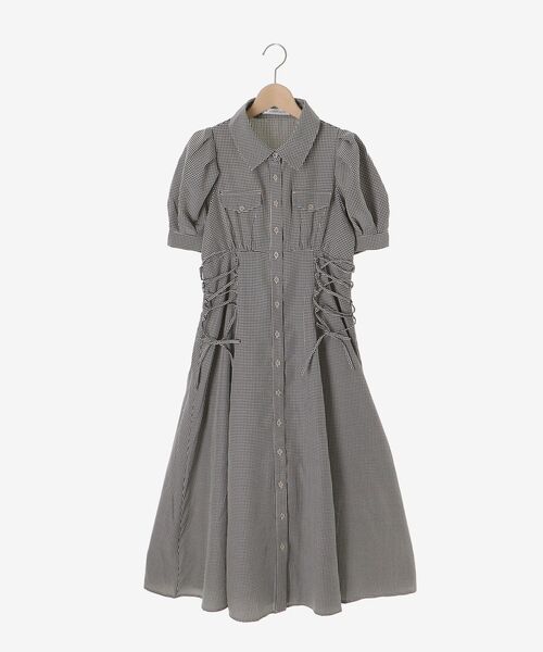 MAJESTIC LEGON（マジェスティックレゴン）の「サイドレースアップシャツワンピース（シャツワンピース・レディース・ブラック/ブラック系その他/ブラック系その他2/ホワイト系その他/ホワイト系その他2・LARGE/X-SMALL/MEDIUM/SMALL）」の22枚目の写真