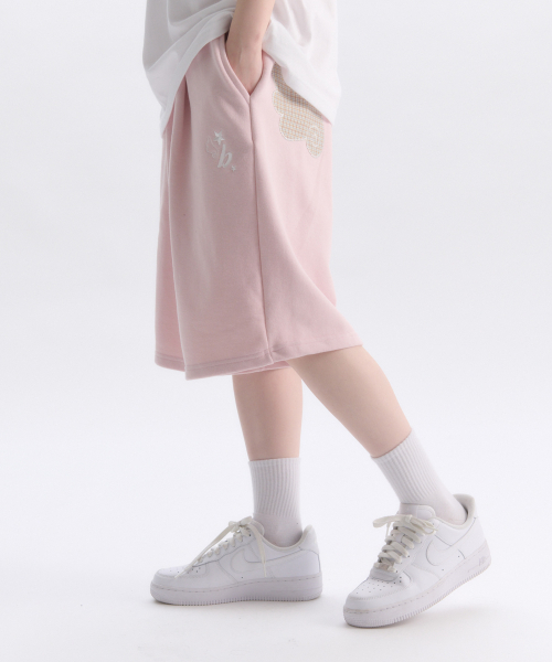ambler(エムブラー)の「エンジェルスター パッチ バermudaパンツ バーミューダ ワンタック スウェット ショートパンツ ASP901 (ピンク)(その他パンツ・レディース・その他・MEDIUM/LARGE)」の4枚目の写真