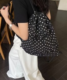 ドット柄フリルナップサック