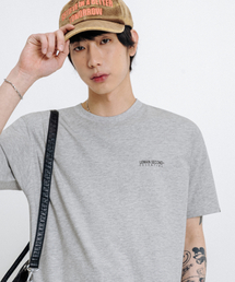 ベーシックロゴプリントオーバーサイズ半袖Tシャツ[メランジグレー]