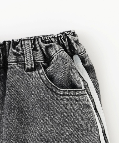 PINK-latte（ピンクラテ）の「ラインストレッチ台形スカート（スカート・キッズ・オフホワイト/グレー/ブラック/サックスブルー・130cm/140cm/120cm/150cm/160cm）」の7枚目の写真