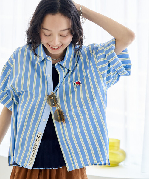 64908　PLEATSPLEASE　ストライプ　半袖カットソー 中古・古着通販】PLEATS PLEASE (プリーツプリーズ) 半袖カットソー