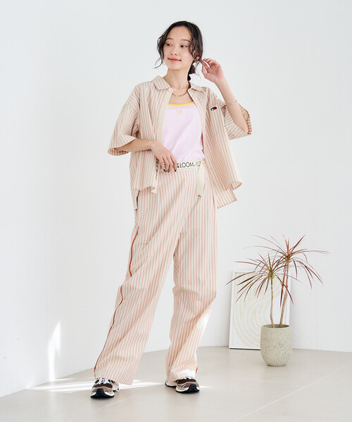 FREAK'S STORE(フリークスストア)の「FRUIT OF THE LOOM × FREAK'S STORE/フルーツオブザルーム 別注 マルチストライプ半袖ショートシャツ(シャツ/ブラウス・レディース・サックスブルー/ブラック/ターコイズブルー/グレー/パープル/オレンジ/グリーン/コーラルピンク・フリ-)」の20枚目の写真