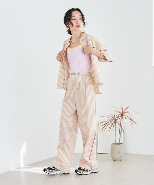 FREAK'S STORE(フリークスストア)の「FRUIT OF THE LOOM × FREAK'S STORE/フルーツオブザルーム 別注 マルチストライプ半袖ショートシャツ(シャツ/ブラウス・レディース・サックスブルー/ブラック/ターコイズブルー/グレー/パープル/オレンジ/グリーン/コーラルピンク・フリ-)」の21枚目の写真