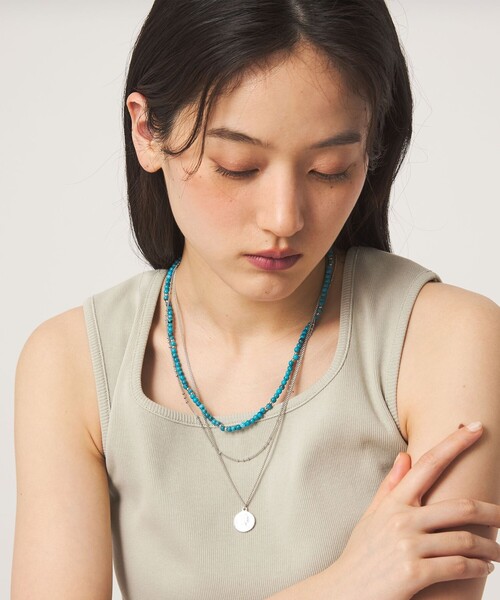 green label relaxing（グリーンレーベルリラクシング）の「3WAY ターコイズカラー＆コイン ネックレス（ネックレス・レディース・シルバー/ゴールド・FREE）」の3枚目の写真