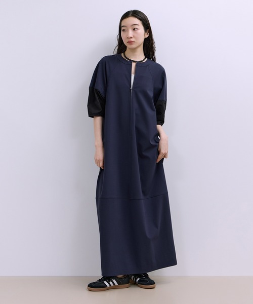 ADAM ET ROPE'(アダムエロペ)の「【WEB限定】ハーフZIPコクーンワンピース(ワンピース・レディース・ダークブラウン/ネイビー/ブラック・36/38)」の3枚目の写真