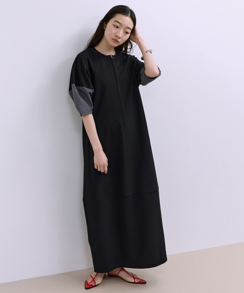 ADAM ET ROPE'(アダムエロペ)の「【WEB限定】ハーフZIPコクーンワンピース(ワンピース・レディース・ダークブラウン/ネイビー/ブラック・36/38)」の12枚目の写真